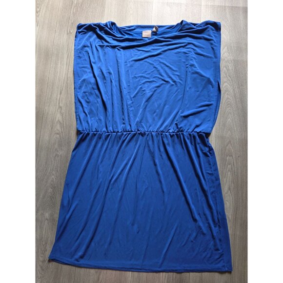 Chicos Womens Blue Dress Size 3 Blouson Style Knee-Length Soft & Stretchy XL - Picture 4 of 7
